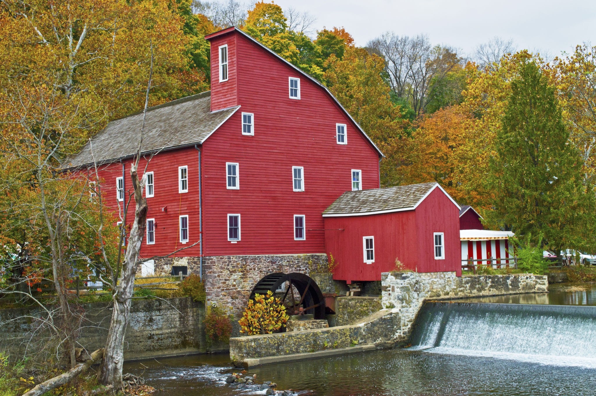 The historic Red Mill in Clinton Township in New Jersey.